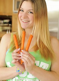 Danielle using carrots on her coochie